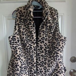 Hype Black and Cream Animal Print Vest